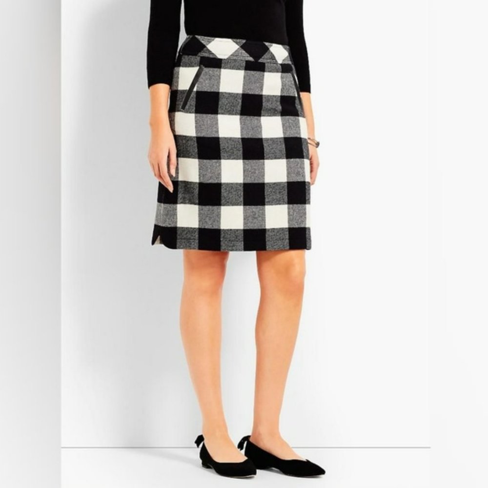 Talbots Buffalo Plaid Wool Blend Skirt
